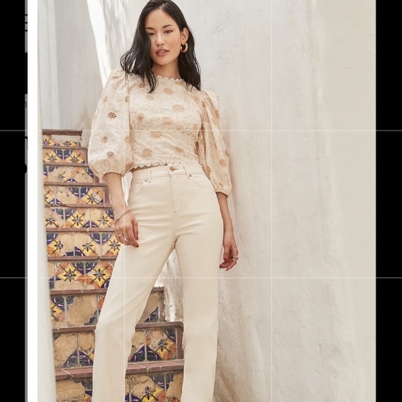 Express Embroidered Eyelet Open Back Top Sz XL - Picture 4 of 15